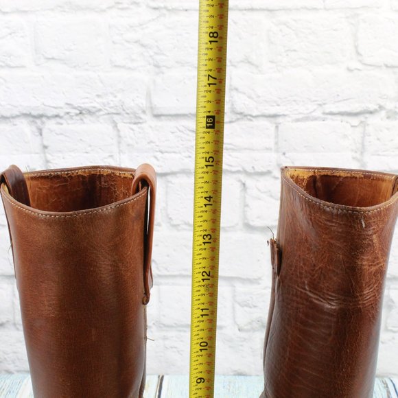 Frye Square Toe Tall Riding Leather Boots Size 8 - Picture 7 of 9